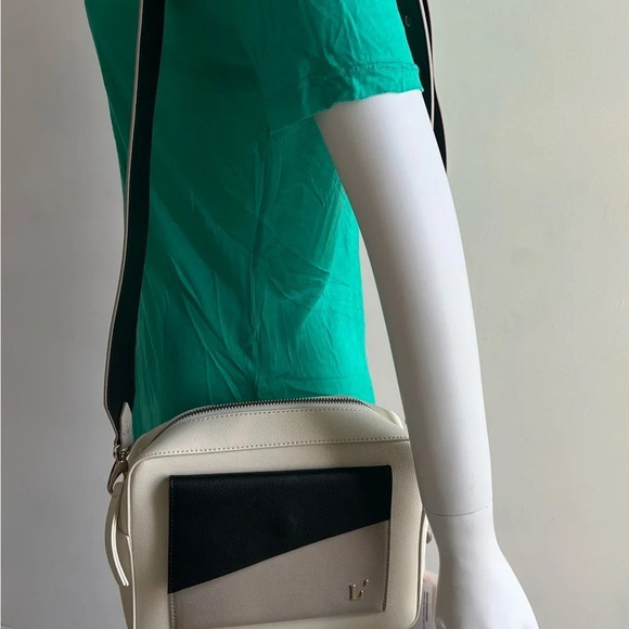 L' AUTRE CHOSE Leather Camera Bag Medium Card Pocket White Crossbody Shoulder - Picture 12 of 16